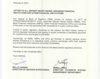 尼日利亚命令银行关闭所有加密货币账户