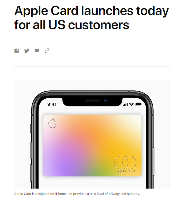Apple Card在美国正式推出：没有卡号 没有逾期还款的罚款