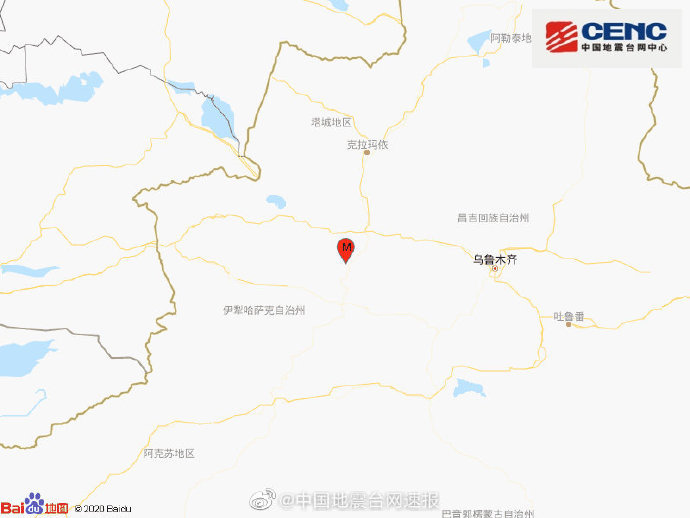 突发！新疆塔城地区乌苏市发生4.2级地震 震源深度17千米